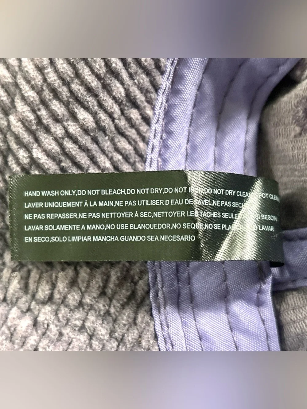 Y2K Urban Outfitters Retro Gray Lavender Purple Corduroy Cotton Bucket Hat